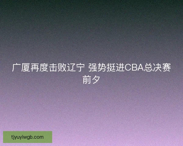广厦再度击败辽宁 强势挺进CBA总决赛前夕